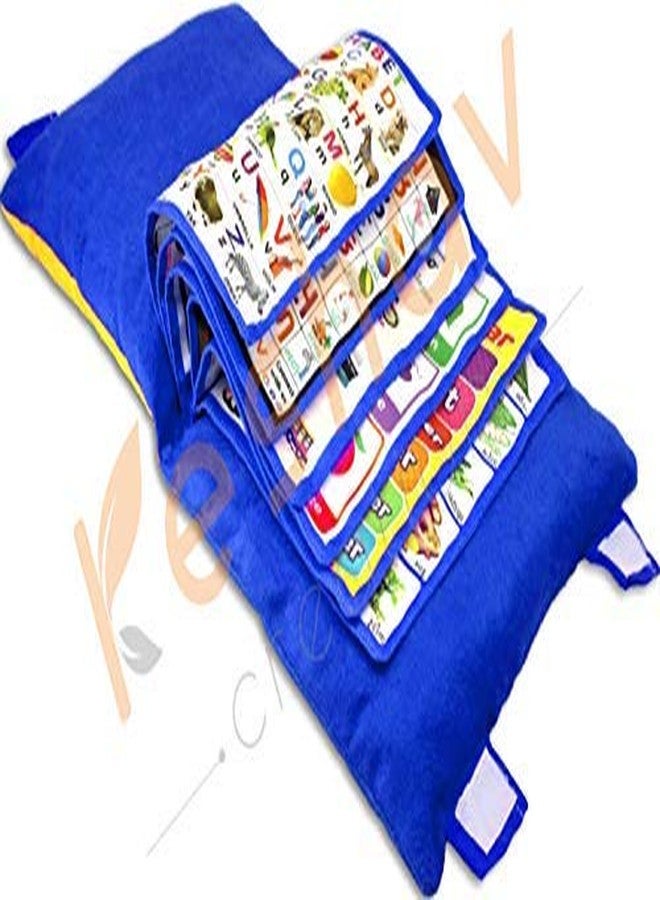Keshav Creation Baby Boy Baby Girl Learning Pillow Book for Kids -Printed Velvet Soft Toy Pillow - Image 1
